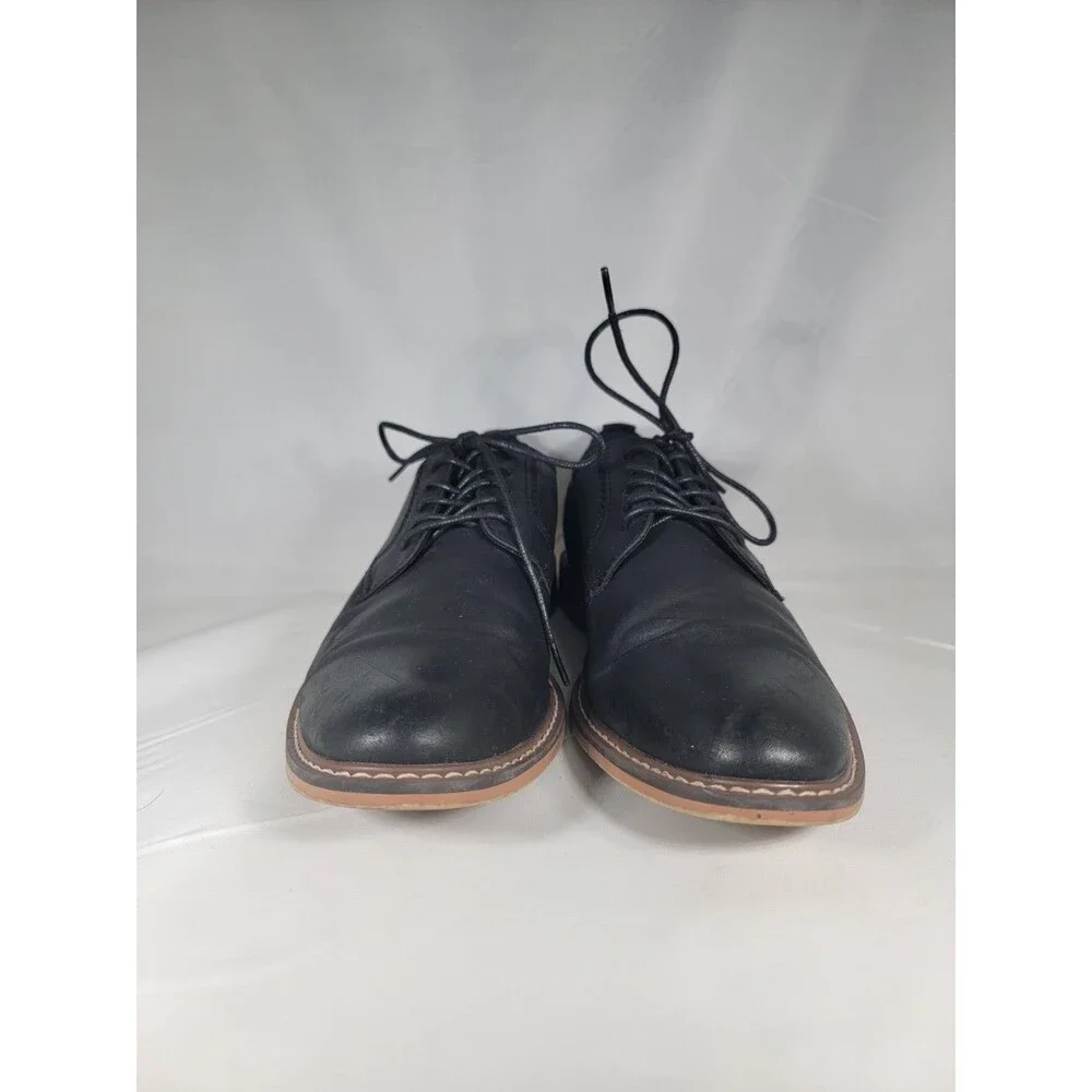 Steve Madden Ajapp Mens Oxford Shoes Sz 8 Black Comfort Lace Up Vamp Almond Toe